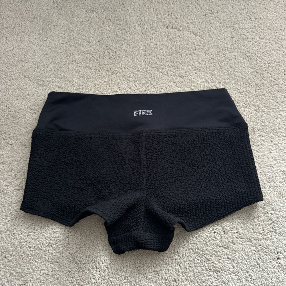 PINK Victoria's Secret Textured Black Bike Shorts